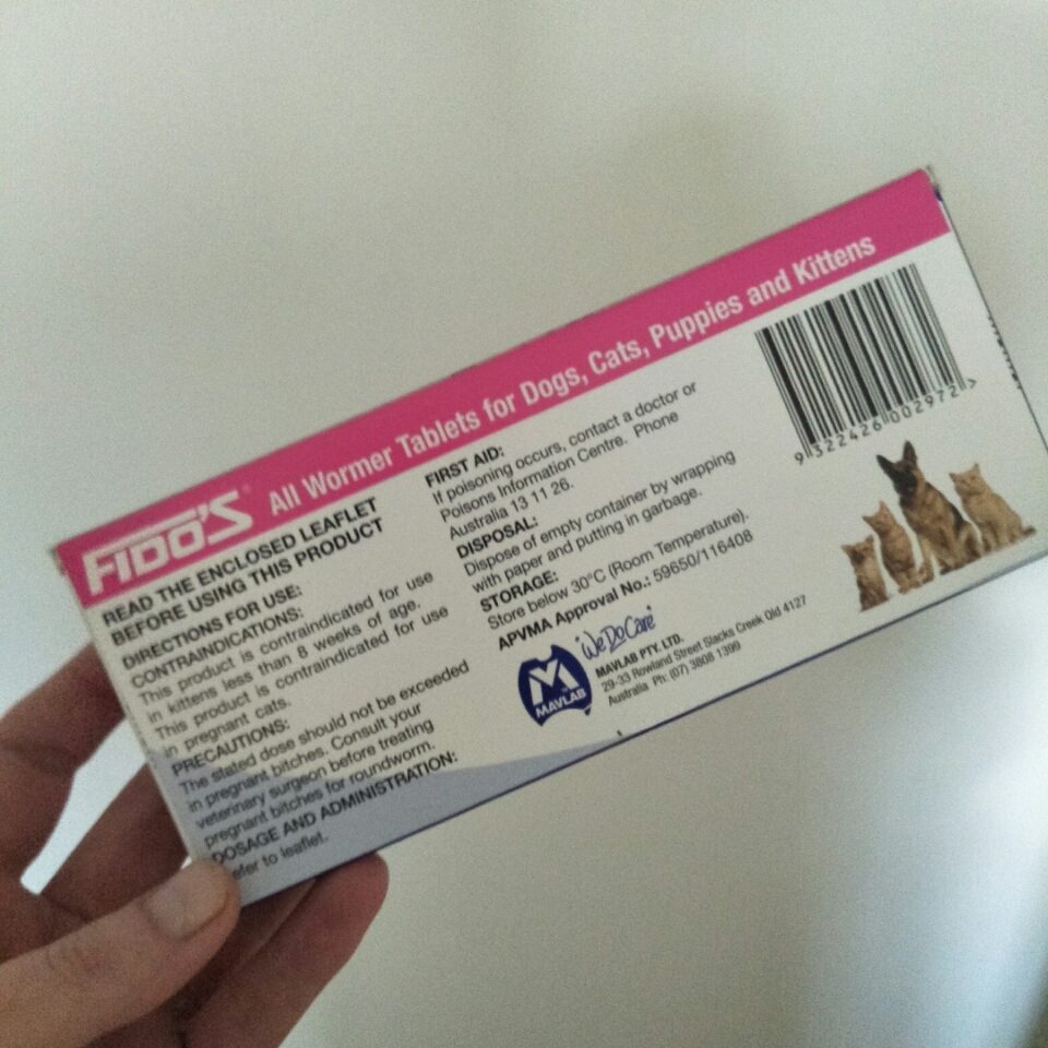 Fido's all wormer store tablets