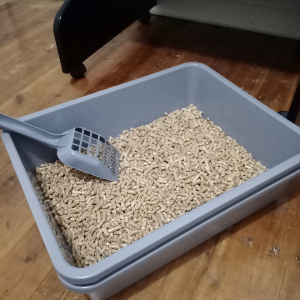 Kitter Cat Litter Charcoal Double Tray Set And Scoop For Wood Pellets ...