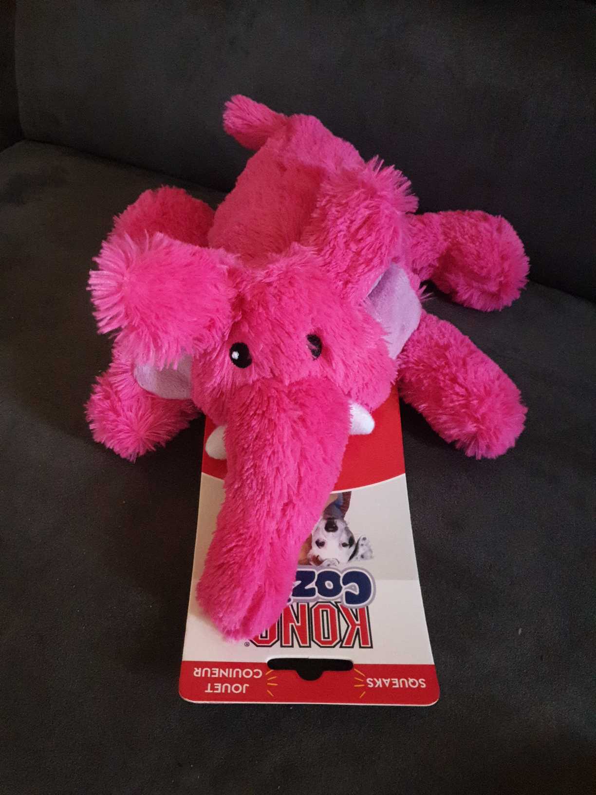 kong cozie elmer the elephant dog toy