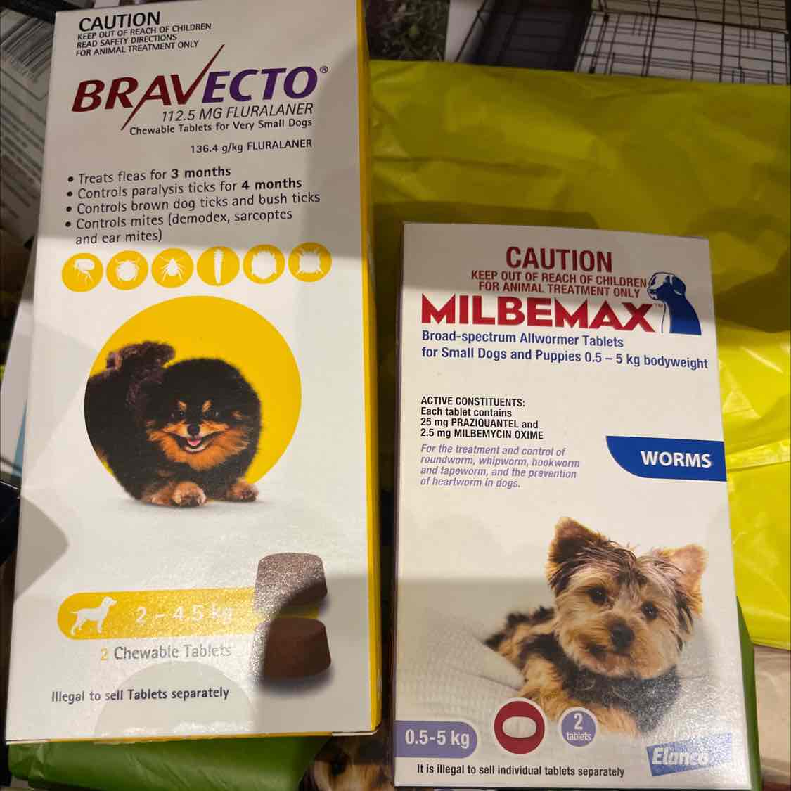 Milbemax clearance and bravecto