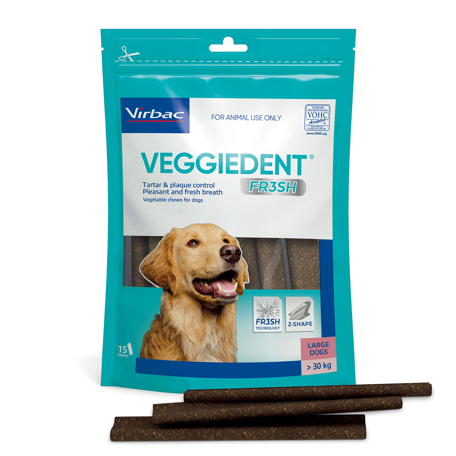 Veggiedent Fr3sh Large Dental Treats For Dogs Over 30kg 15 Pack 37.97