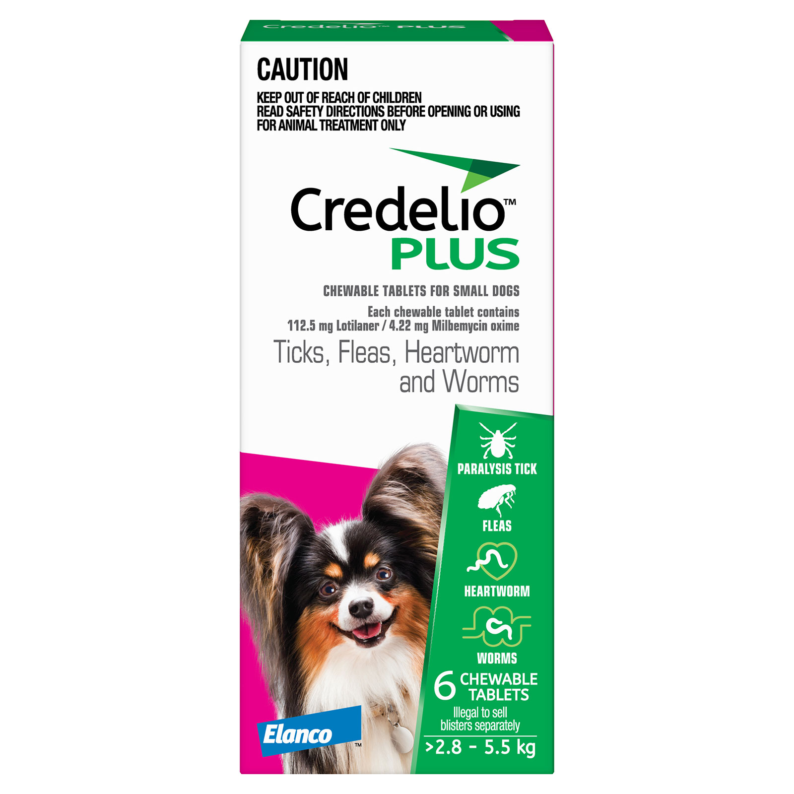 Credelio Plus For Small Dogs 2 8 5 5kg Pink 6 Pack 65 99