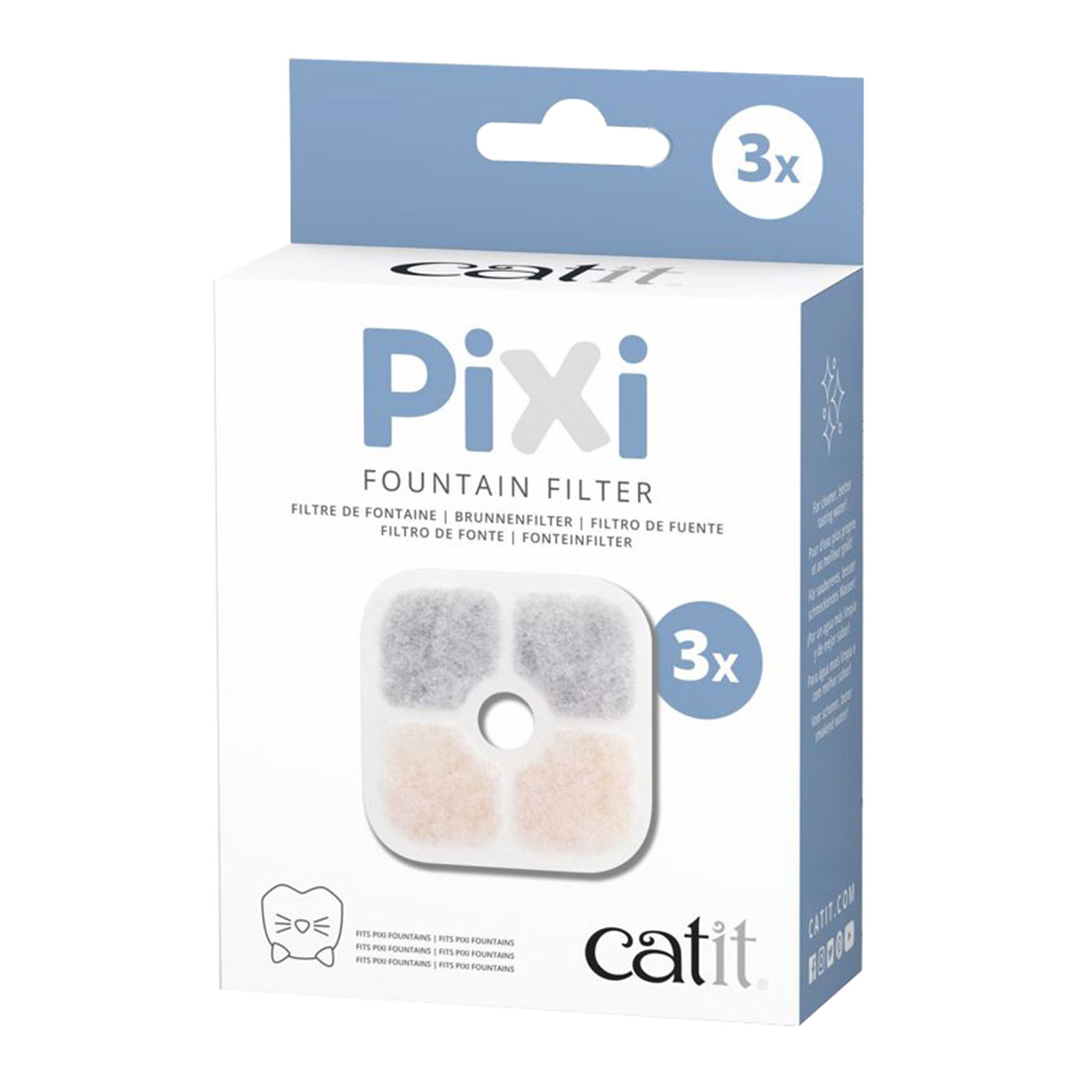 Pack of 3 Catit Design Fresh and Clear Replacement Filters for Cat Water Fountain 