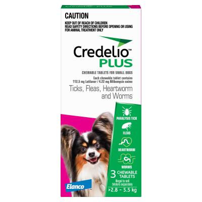 Credelio Plus For Small Dogs 2 8 5 5kg Pink 3 Pack 40 99