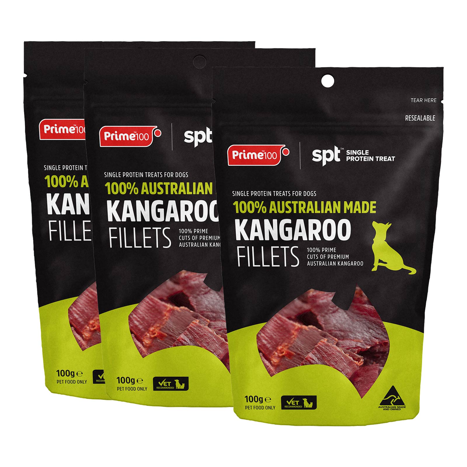Prime100 SPT Single Protein Kangaroo Fillet Treats For Dogs 300g 20.98