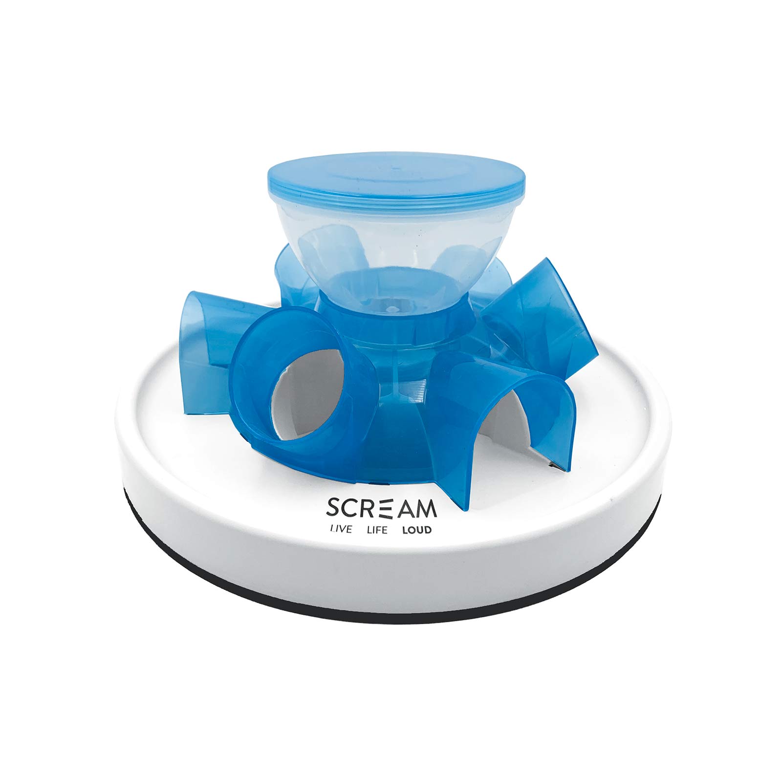 Scream Interactive Tunnel Feeder Treat Dispenser Loud Blue Toy For Cats -  $42.95