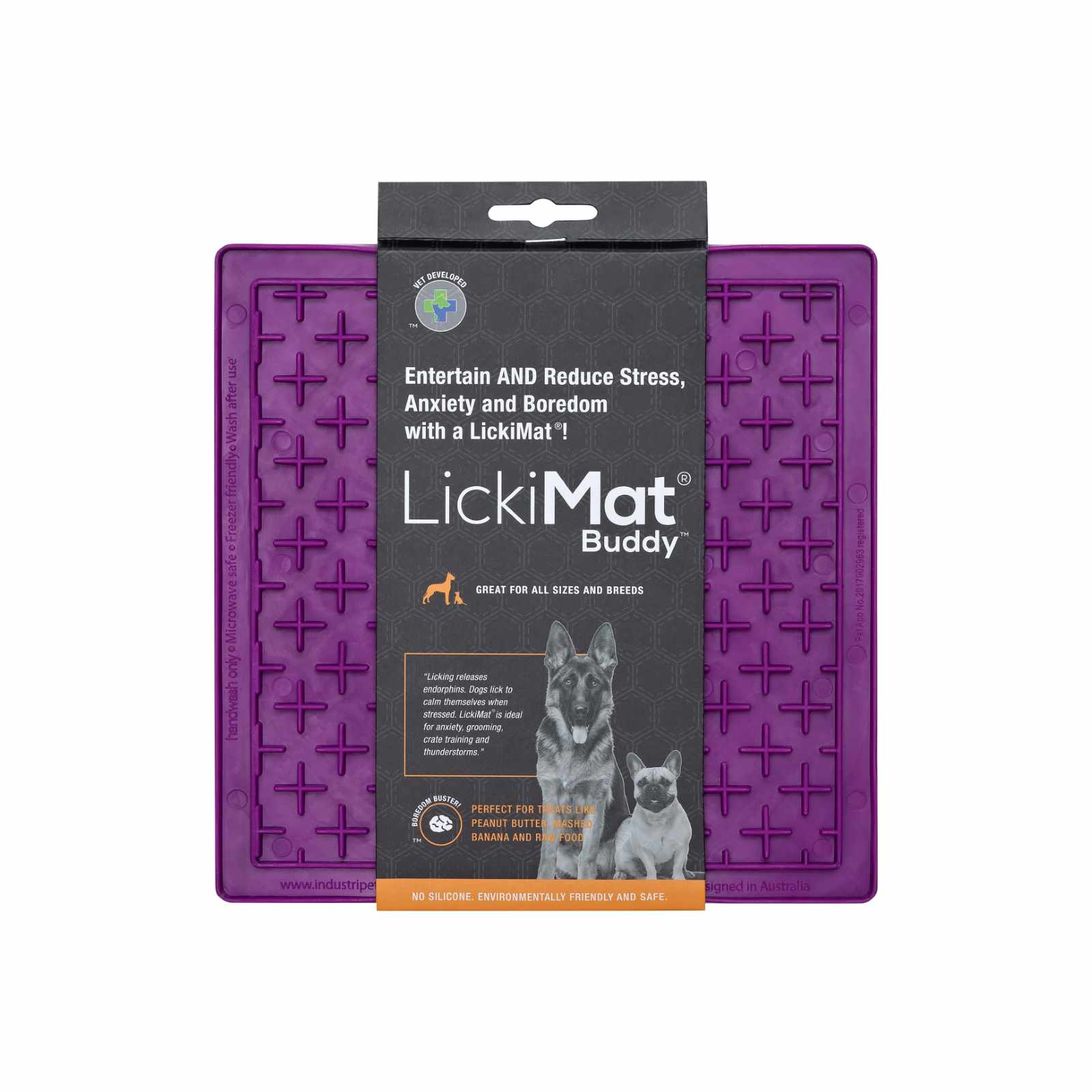 LickiMat Classic Buddy Slow Feeder Mat Purple For Dogs 11.99