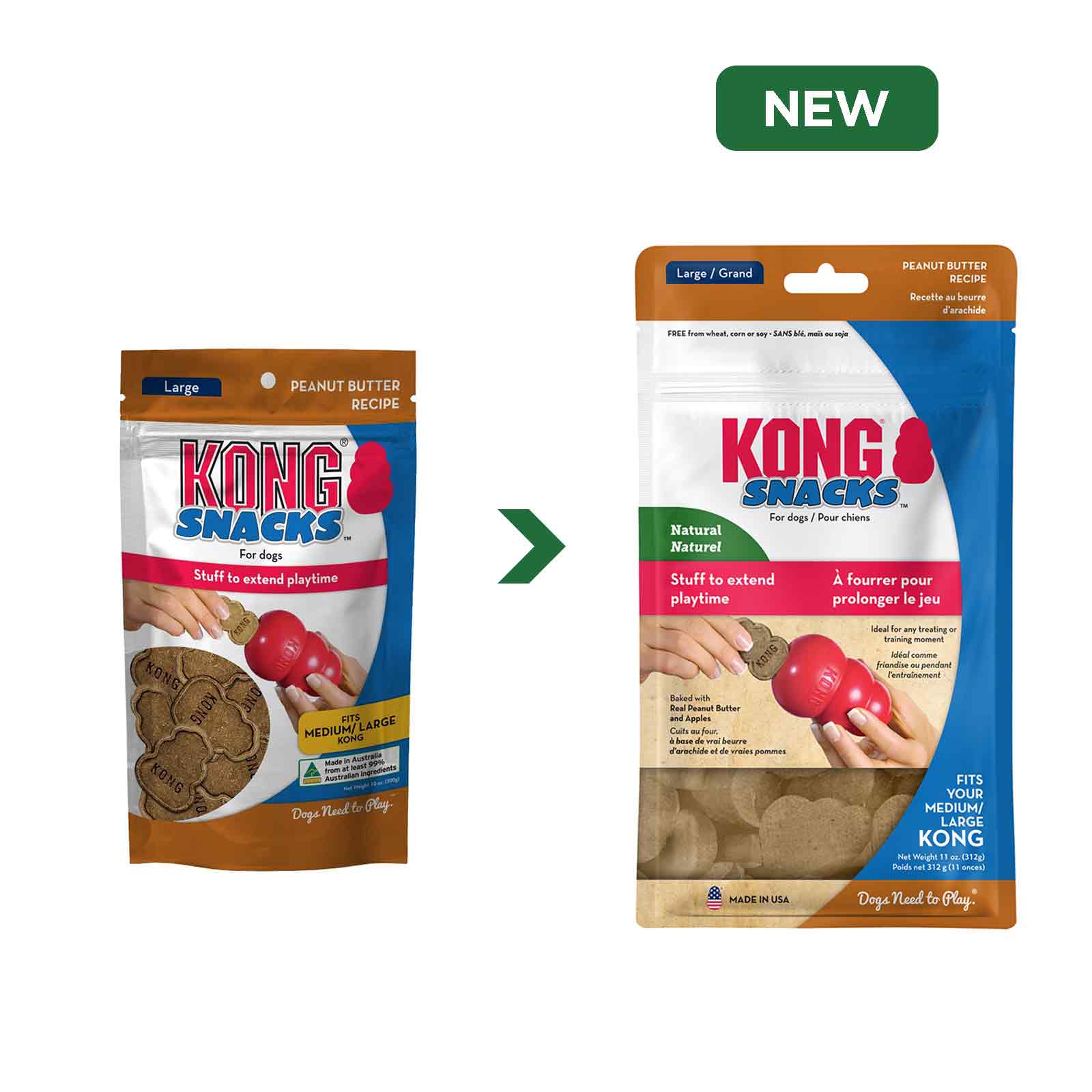 KONG Peanut Butter Snacks Stuffin Treats Fits Medium Large KONG For