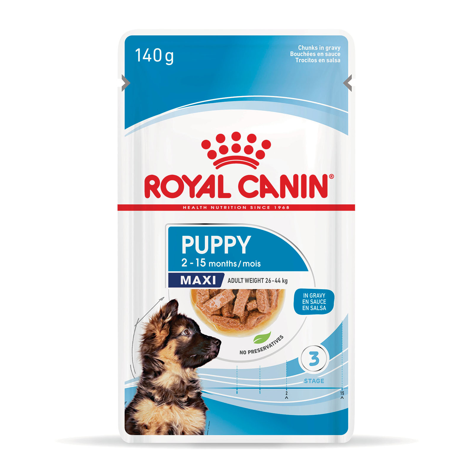 Royal Canin Maxi Puppy In Gravy Pouches Wet Dog Food 140gm x 10 49.16