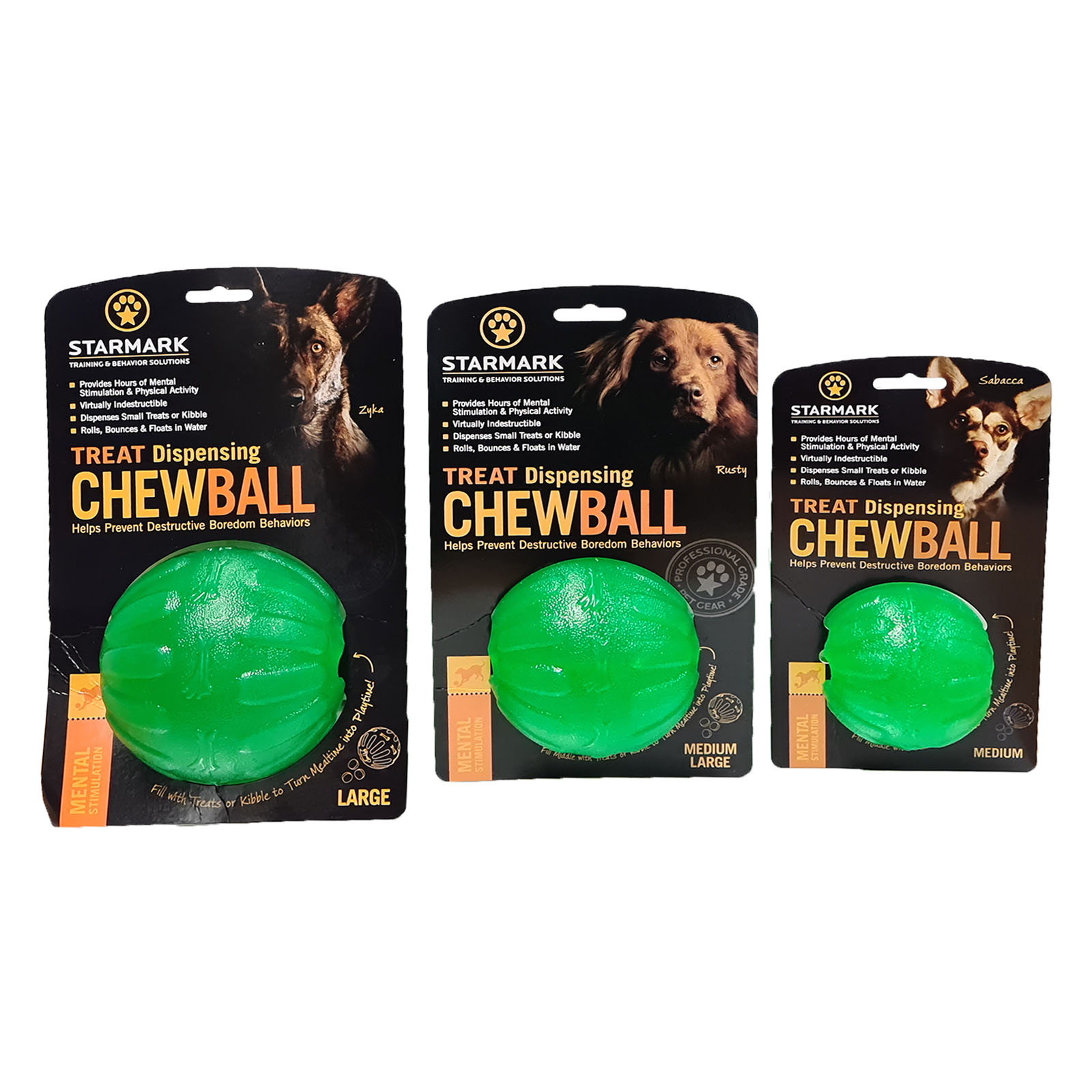 starmark treat dispensing chew ball medium