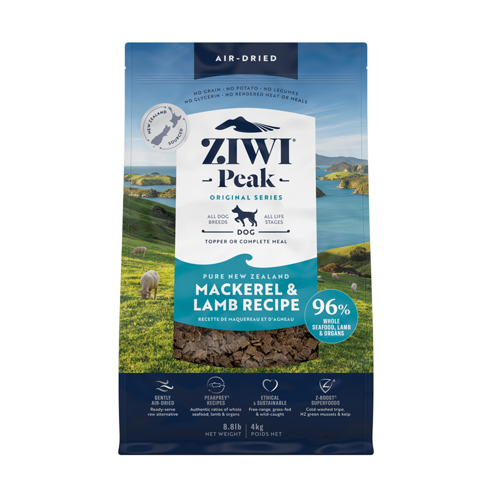 Ziwi Peak Grain Free Mackerel And Lamb All Life Stages Air Dried Meat