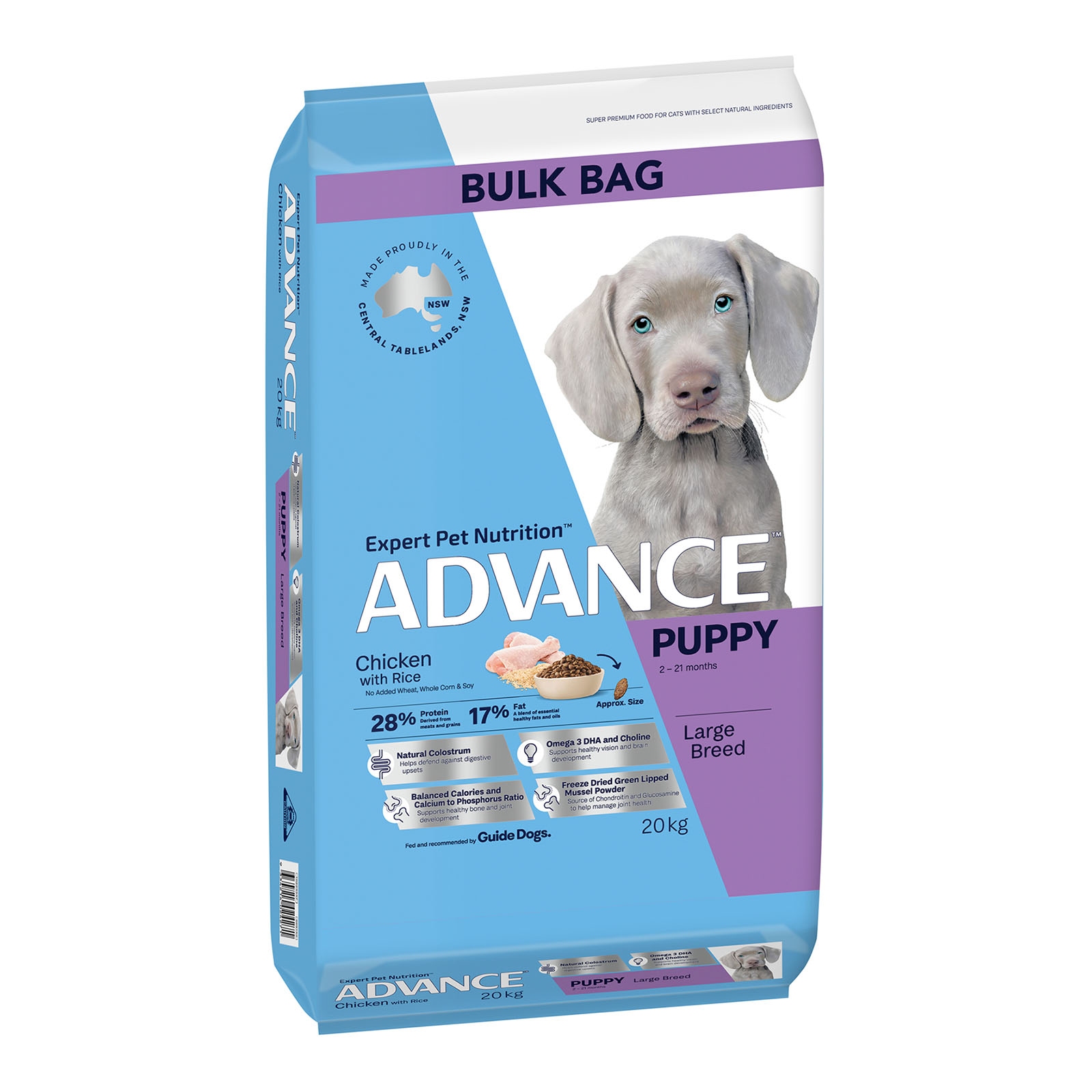 Advance Chicken With Rice Large Breed Puppy 2-21 Months Dry Dog Food ...