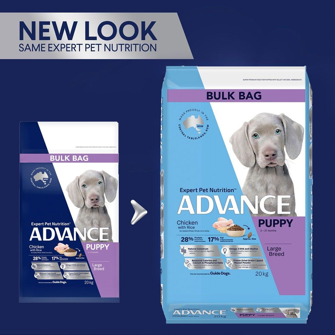 Advance Chicken With Rice Large Breed Puppy 2-21 Months Dry Dog Food ...