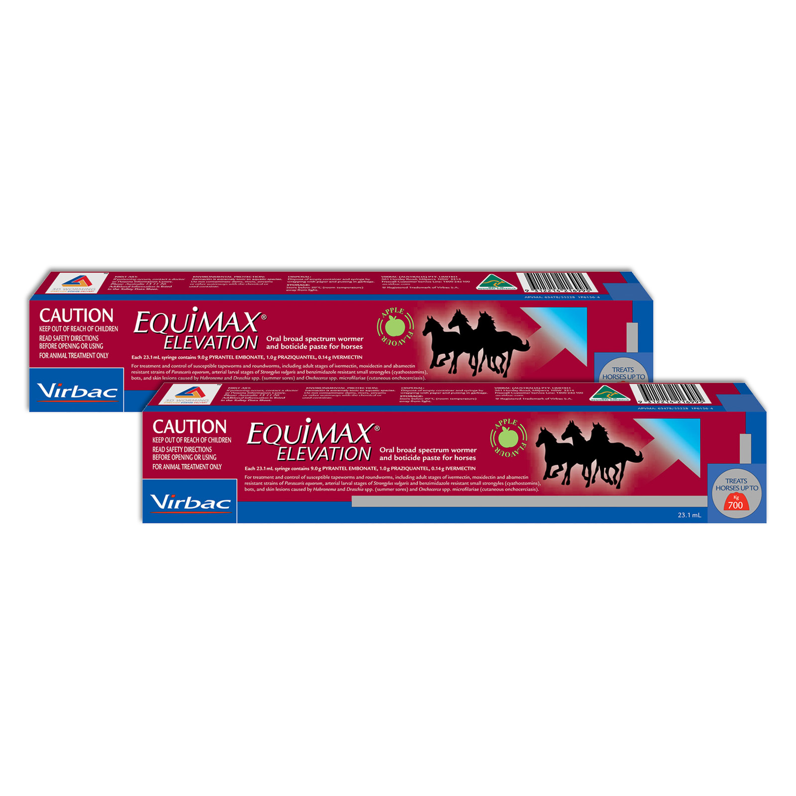 Equimax elevation oral horse worming paste 23 1ml x2 61 99
