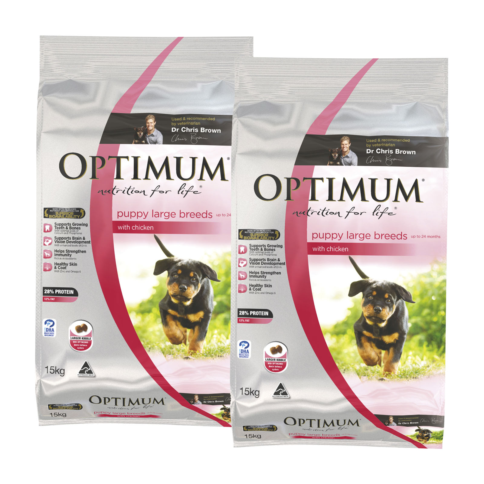 Optimum Chicken Large Breed Puppy Dry Dog Food 30kg 116.99