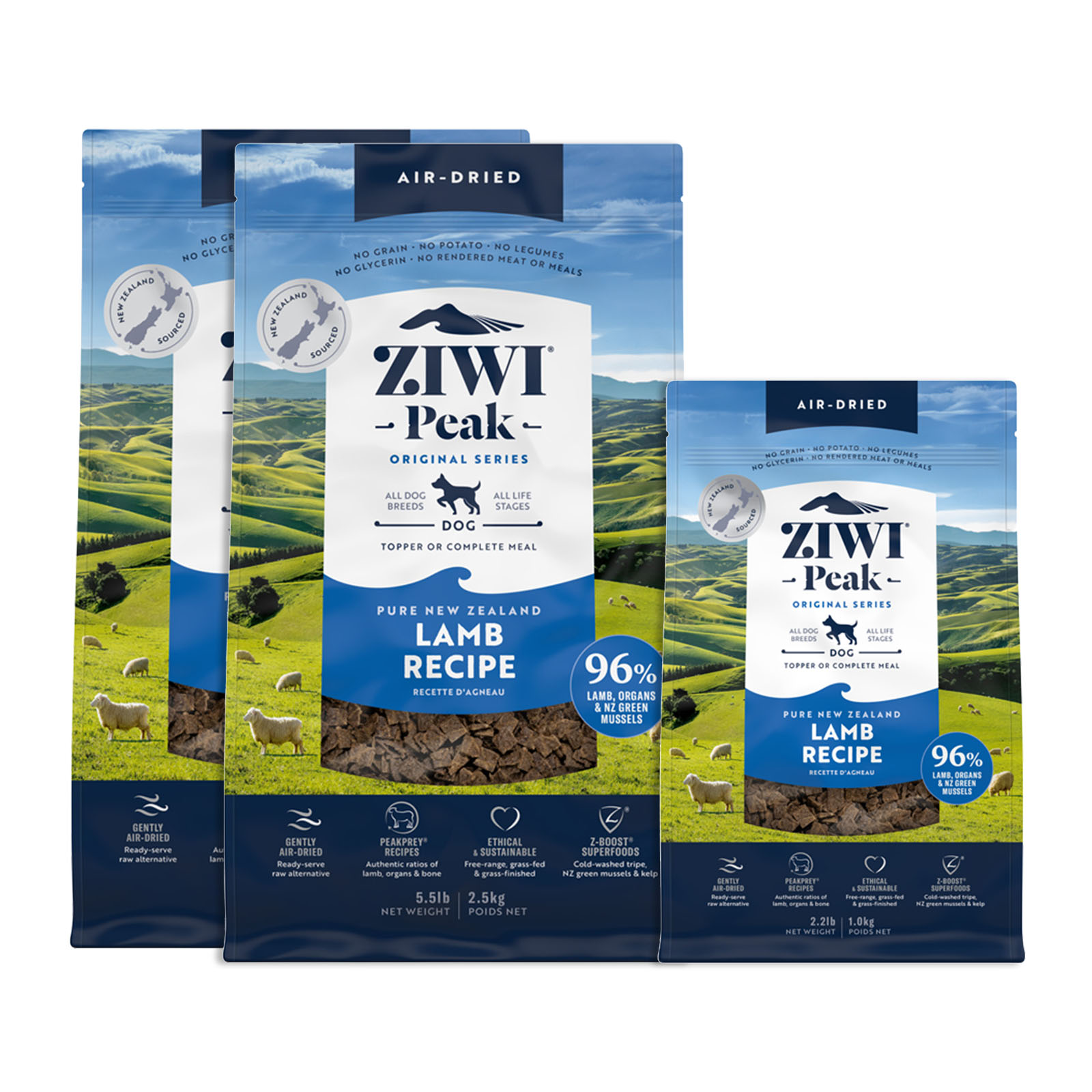 Ziwi Peak Grain Free Lamb All Life Stages Air Dried Meat Dog Food 6kg