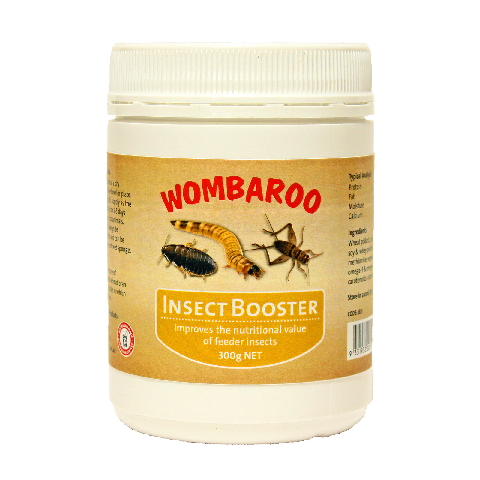 Wombaroo Insect Booster Food For Crickets Woodies And Mealworm Insects