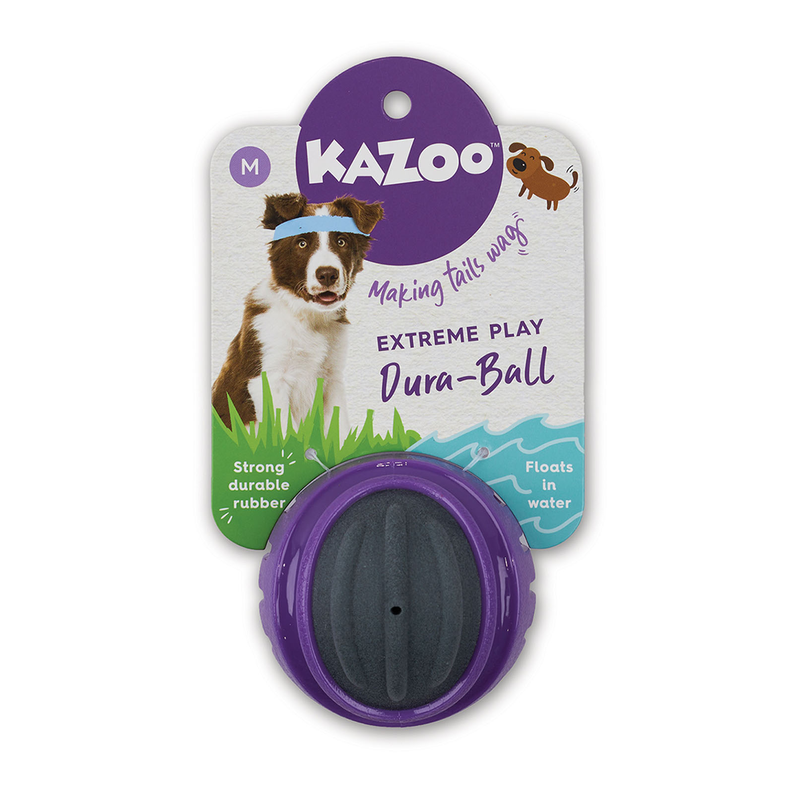Kazoo Extreme Play Duraball Medium Rubber Squeaky Tough Toy For Dogs