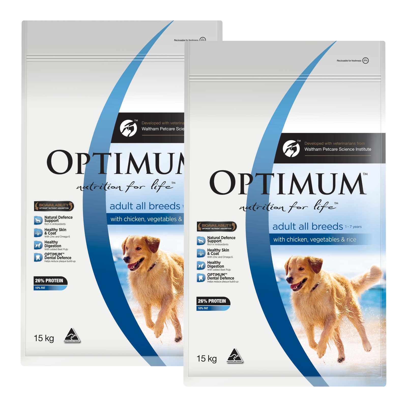 Optimum Chicken Vegetables And Rice All Breed Adult Dry Dog Food 30kg ...