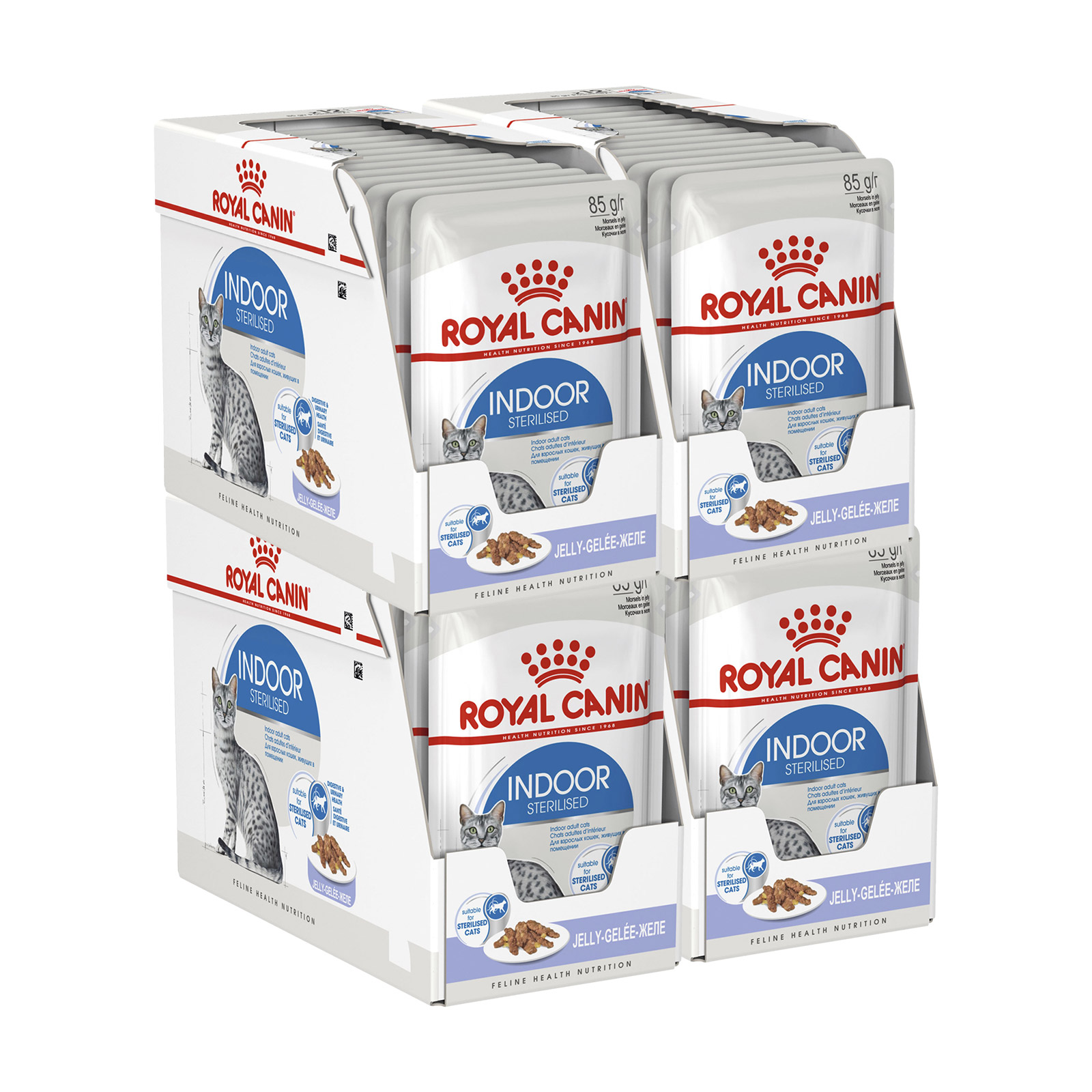 Royal Canin Indoor Sterilised Adult In Jelly Pouches Wet Cat Food 85g x ...